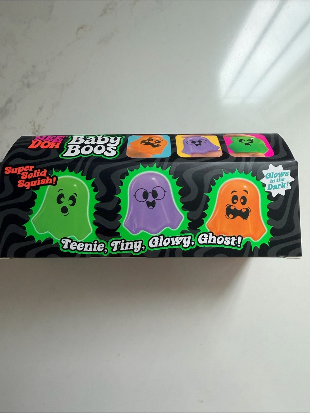 NeeDoh Glowy Ghost Set - Green, Purple, Orange Baby Boos